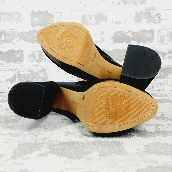 New Vince Camuto Gilisama Suede Black Platform Chunky Heel Ankle Boots M389 - Picture 8 of 12